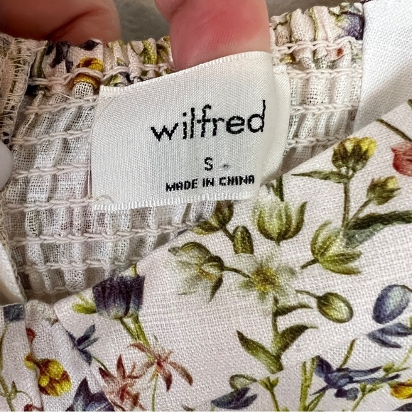 Aritzia Wilfred Vilette Organic Linen Floral Crop Blouse - Picture 5 of 7